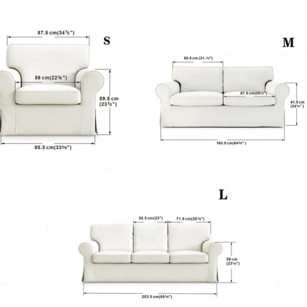Sofa Cover for Armchair, Loveseat, 3 Seat, Cotton Cover for The Ektorp Chair, Arm Chair One Seat Couch Slipcover Replacement Not Fit LITB PRIME cover Ektcover