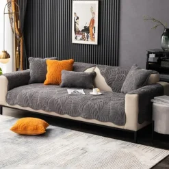 Sofa Cover for Dogs Pet, Burnt Orange Couch Cushion Cover Sectional Sofa Towel Slipcover, Anti Scratch Furniture Protector for Love Seat, Arm Chair(Not Sold By A Set)
