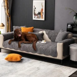 Sofa Cover for Dogs Pet, Burnt Orange Couch Cushion Cover Sectional Sofa Towel Slipcover, Anti Scratch Furniture Protector for Love Seat, Arm Chair(Not Sold By A Set)