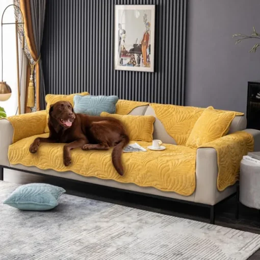 Sofa Cover for Dogs Pet, Burnt Orange Couch Cushion Cover Sectional Sofa Towel Slipcover, Anti Scratch Furniture Protector for Love Seat, Arm Chair(Not Sold By A Set)