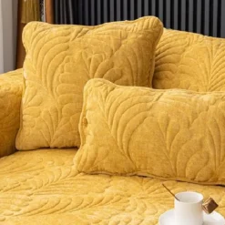 Sofa Cover for Dogs Pet, Burnt Orange Couch Cushion Cover Sectional Sofa Towel Slipcover, Anti Scratch Furniture Protector for Love Seat, Arm Chair(Not Sold By A Set)