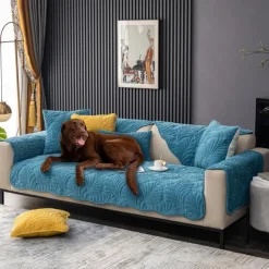 Sofa Cover for Dogs Pet, Burnt Orange Couch Cushion Cover Sectional Sofa Towel Slipcover, Anti Scratch Furniture Protector for Love Seat, Arm Chair(Not Sold By A Set)