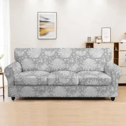 Sofa Cover Plants Yarn Dyed Polyester Slipcovers - Stylish Botanical Design - Soft and Durable Polyester Fabric - Protects and Revitalizes Your Sofa