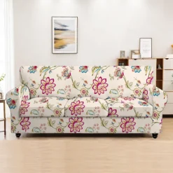 Sofa Cover Plants Yarn Dyed Polyester Slipcovers - Stylish Botanical Design - Soft and Durable Polyester Fabric - Protects and Revitalizes Your Sofa