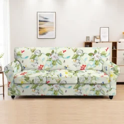 Sofa Cover Plants Yarn Dyed Polyester Slipcovers - Stylish Botanical Design - Soft and Durable Polyester Fabric - Protects and Revitalizes Your Sofa