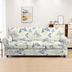 Sofa Cover Plants Yarn Dyed Polyester Slipcovers - Elegant Botanical Pattern - Soft and Durable Yarn Dyed Polyester - Protects and Revitalizes Your Sofa