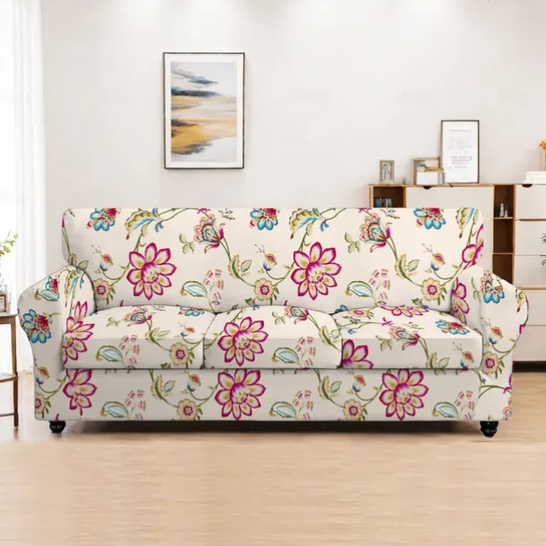 Sofa Cover Plants Yarn Dyed Polyester Slipcovers - Elegant Botanical Pattern - Soft and Durable Yarn Dyed Polyester - Protects and Revitalizes Your Sofa