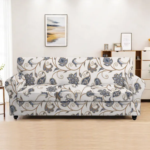 Sofa Cover Plants Yarn Dyed Polyester Slipcovers - Elegant Botanical Pattern - Soft and Durable Yarn Dyed Polyester - Protects and Revitalizes Your Sofa