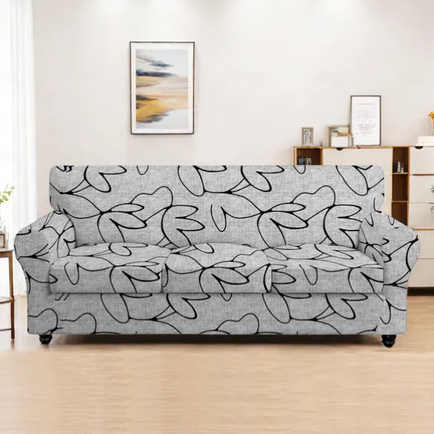 Sofa Cover Plants Yarn Dyed Polyester Slipcovers - Elegant Botanical Pattern - Soft and Durable Yarn Dyed Polyester - Protects and Revitalizes Your Sofa