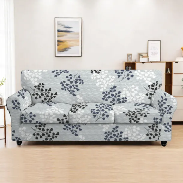 Sofa Cover Plants Yarn Dyed Polyester Slipcovers - Elegant Botanical Pattern - Soft and Durable Yarn Dyed Polyester - Protects and Revitalizes Your Sofa