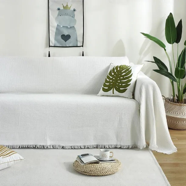 Sofa Cover Sofa Blanket Solid Color Couch Cover Couch Protector Sofa Throw Cover Washable for Armchair/Loveseat/3 Seater/4 Seater/L Shape Sofa Contemporary Embossed Polyester / Cotton Blend Slipcovers