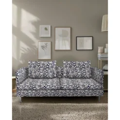 Sofa Covers 100% Cotton Floral Quilted Slipcovers 3-Seat with Armrests SODERcover LITB PRIME cover