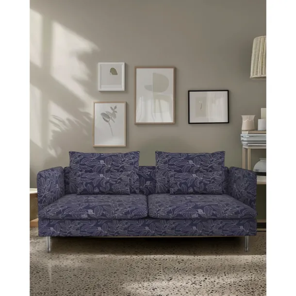 Sofa Covers 100% Cotton Floral Quilted Slipcovers 3-Seat with Armrests SODERcover LITB PRIME cover