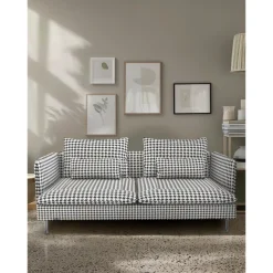 Sofa Covers 100% Cotton Floral Quilted Slipcovers 3-Seat with Armrests SODERcover LITB PRIME cover