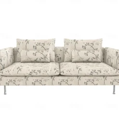 Sofa Covers 100% Cotton Floral Quilted Slipcovers 3-Seat with Armrests SODERcover LITB PRIME cover