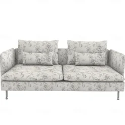 Sofa Covers 100% Cotton Floral Quilted Slipcovers 3-Seat with Armrests SODERcover LITB PRIME cover