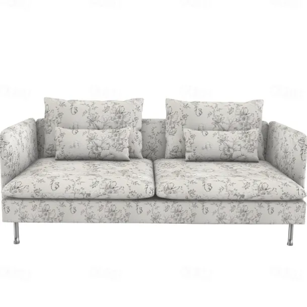 Sofa Covers 100% Cotton Floral Quilted Slipcovers 3-Seat with Armrests SODERcover LITB PRIME cover