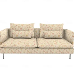 Sofa Covers 100% Cotton Floral Quilted Slipcovers 3-Seat with Armrests SODERcover LITB PRIME cover