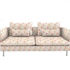 Sofa Covers 100% Cotton Floral Quilted Slipcovers 3-Seat with Armrests SODERcover LITB PRIME cover