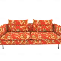 Sofa Covers 100% Cotton Floral Quilted Slipcovers 3-Seat with Armrests SODERcover LITB PRIME cover