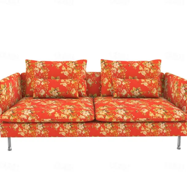 Sofa Covers 100% Cotton Floral Quilted Slipcovers 3-Seat with Armrests SODERcover LITB PRIME cover