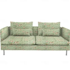 Sofa Covers 100% Cotton Floral Quilted Slipcovers 3-Seat with Armrests SODERcover LITB PRIME cover