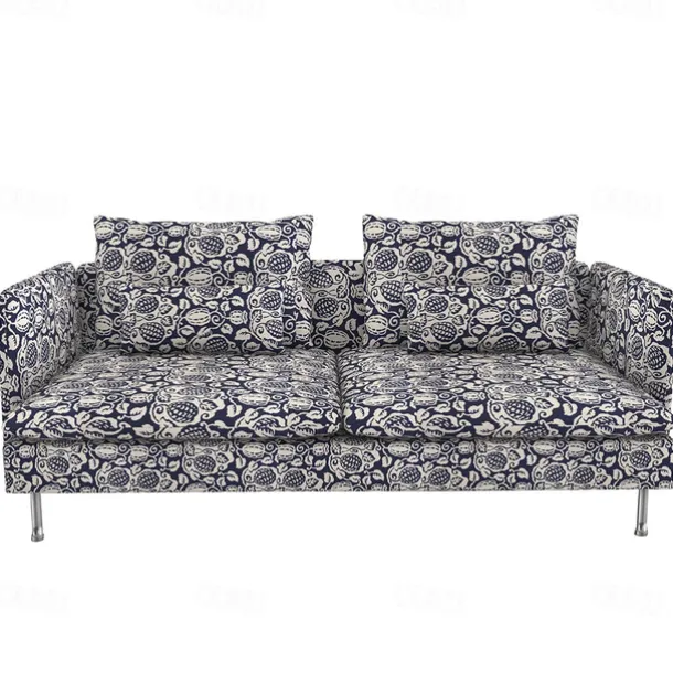 Sofa Covers 100% Cotton Floral Quilted Slipcovers 3-Seat with Armrests SODERcover LITB PRIME cover