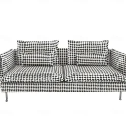 Sofa Covers 100% Cotton Floral Quilted Slipcovers 3-Seat with Armrests SODERcover LITB PRIME cover