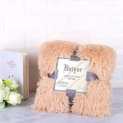 Soft Fuzzy Faux Fur Throw Blankets,Solid Reversible Lightweight Long Hair Shaggy Blanket,Fluffy Cozy Plush Comfy Microfiber Fleece Blankets Decoration for Couch Sofa Bed
