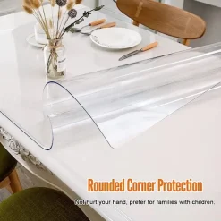 Soft Glass Table Cloth 1.5mm PVC Transparent Tablecloth Waterproof Rectangular Table Cover Pad Kitchen Oil-Proof Table Mat