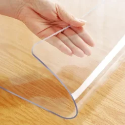 Soft Glass Table Cloth 1.5mm PVC Transparent Tablecloth Waterproof Rectangular Table Cover Pad Kitchen Oil-Proof Table Mat