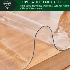 Soft Glass Table Cloth 1.5mm PVC Transparent Tablecloth Waterproof Rectangular Table Cover Pad Kitchen Oil-Proof Table Mat