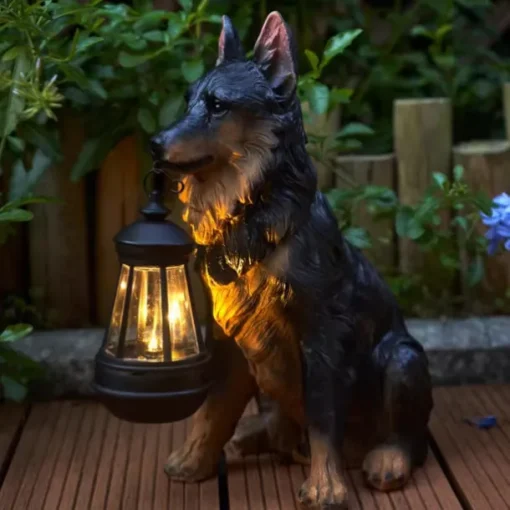 Solar Dog Lights Outdoor, Waterproof Garden Decor Solar-Powered Lawn Lamp for Landscape, Yard and Outdoor Ornaments