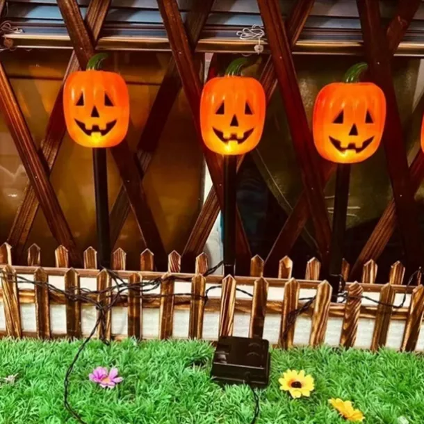 Solar Evil Pumpkin Patio Lights Spooky Glow to Your Outdoor Jack O Lantern Decor Pumpkin Skull Ghost for Halloween Thanksgiving Holidays