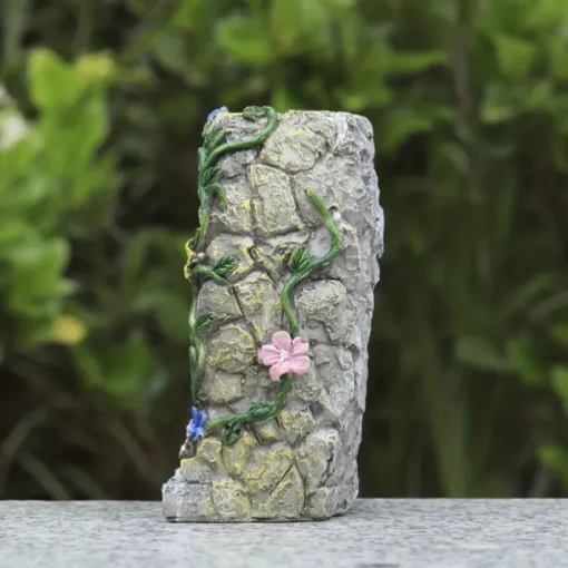 Solar Fairy Door Garden Miniatures,Fairy Door with Steps, Resin Fairy Garden Accessories, Tree Garden Home Decor, Waterproof Garden Glow Ornaments