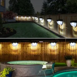 Solar Fence Lights Outdoor Waterproof Garden Lights Solar Wall Lights for Fence Yard Villa Garden Garage Deck Stairs Landscape Decoration