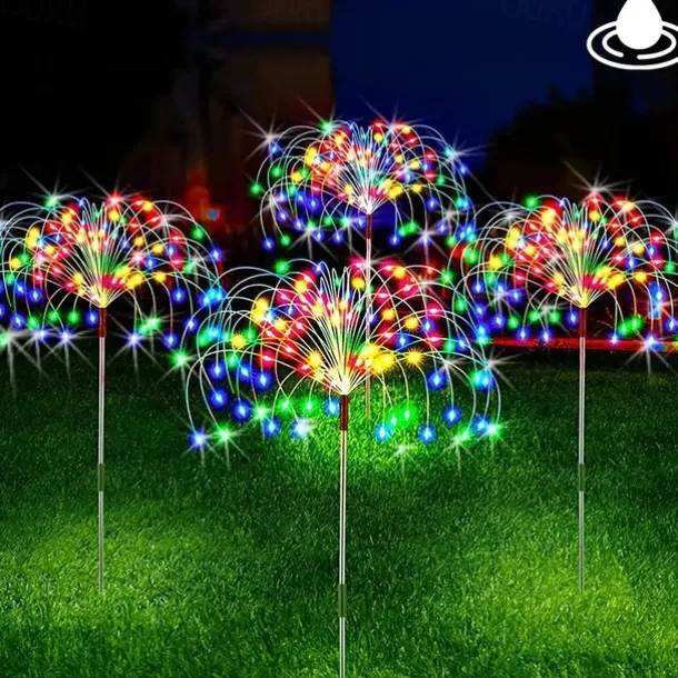 Solar Fireworks Lights 90/120/150/200 LEDS Outdoor DIY Solar Lights Copper Filament Garden Decorative Lights Waterproof Fairy Lights Lawn Lights