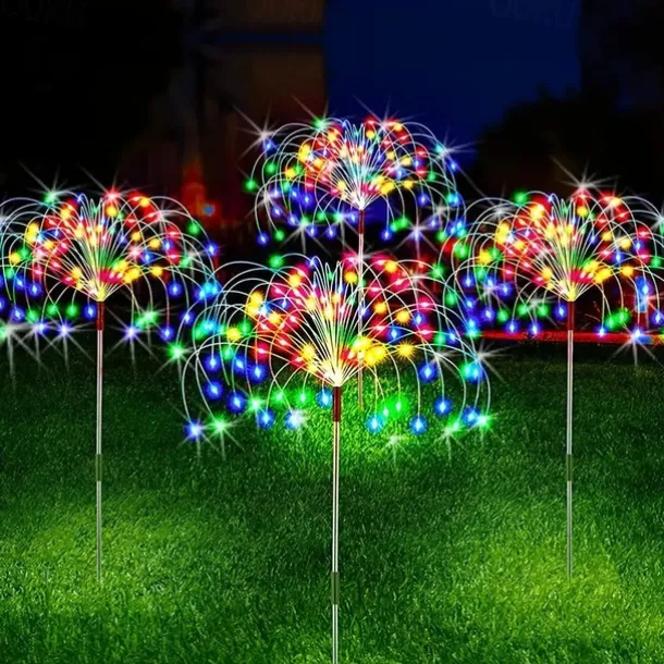 Solar Fireworks Lights 90/120/150/200 LEDS Outdoor DIY Solar Lights Copper Filament Garden Decorative Lights Waterproof Fairy Lights Lawn Lights