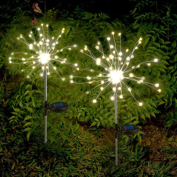 Solar Fireworks Lights 90/120/150/200 LEDS Outdoor DIY Solar Lights Copper Filament Garden Decorative Lights Waterproof Fairy Lights Lawn Lights