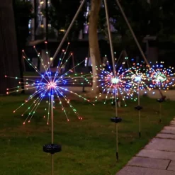 Solar Fireworks Lights 90/120/150/200 LEDS Outdoor DIY Solar Lights Copper Filament Garden Decorative Lights Waterproof Fairy Lights Lawn Lights