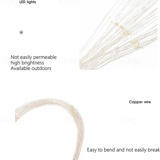 Solar Fireworks Lights 90/120/150/200 LEDS Outdoor DIY Solar Lights Copper Filament Garden Decorative Lights Waterproof Fairy Lights Lawn Lights