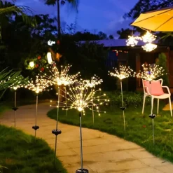Solar Fireworks Lights 90/120/150/200 LEDS Outdoor DIY Solar Lights Copper Filament Garden Decorative Lights Waterproof Fairy Lights Lawn Lights
