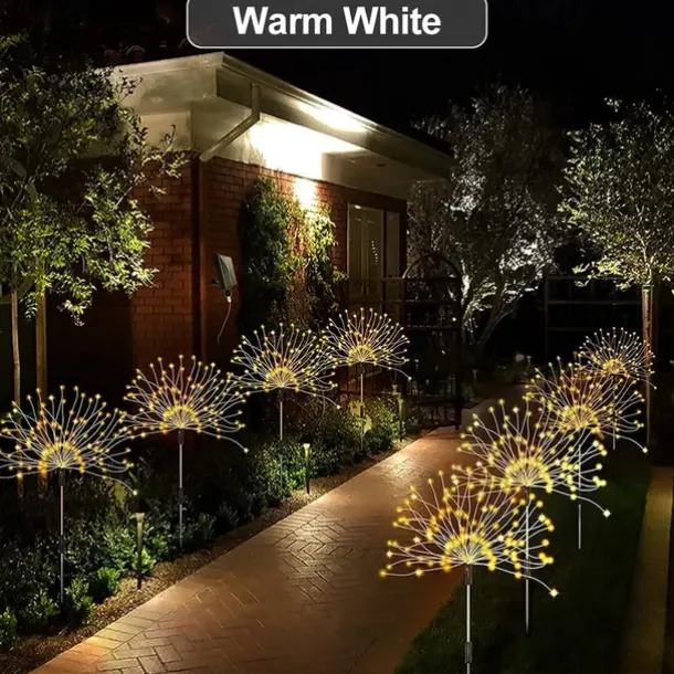 Solar Fireworks Lights 90/120/150/200 LEDS Outdoor DIY Solar Lights Copper Filament Garden Decorative Lights Waterproof Fairy Lights Lawn Lights
