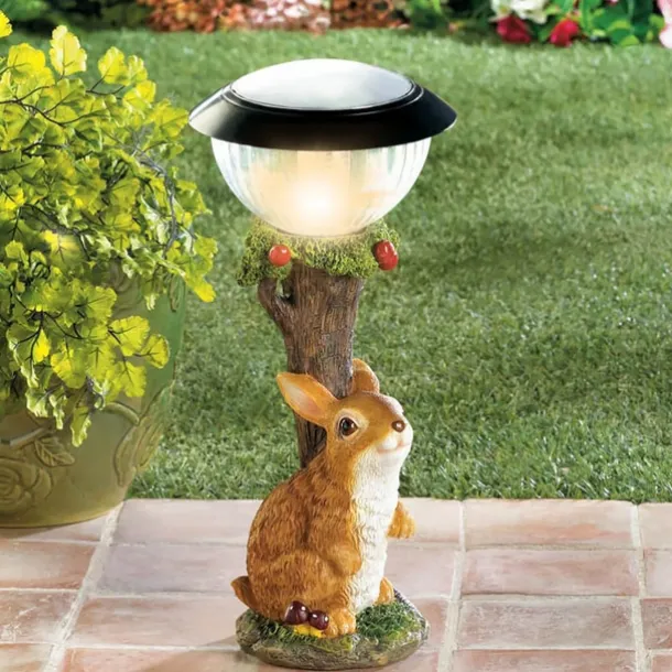 Solar Garden Ribbit Decor Ornaments Outdoor Solar Light Lawn Decorations Cute Animal Stake Patio Yard Statue Waterproof Gifts for Cat Lovers