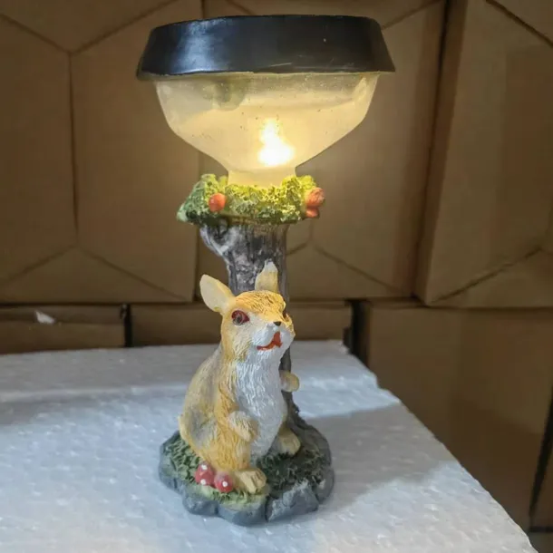 Solar Garden Ribbit Decor Ornaments Outdoor Solar Light Lawn Decorations Cute Animal Stake Patio Yard Statue Waterproof Gifts for Cat Lovers