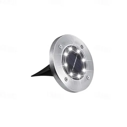 Solar Ground Lights 8LEDs Garden Lights Patio Disk Lights In-Ground Outdoor Landscape Lighting for Lawn Patio Pathway Yard Deck Walkway