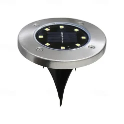 Solar Ground Lights 8LEDs Garden Lights Patio Disk Lights In-Ground Outdoor Landscape Lighting for Lawn Patio Pathway Yard Deck Walkway