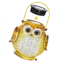 Solar Iron Art Cartoon Owl Lantern Courtyard Ground Insertion Lawn Light Garden Animal Landscape Decoration LED Light