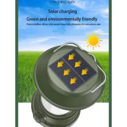 Solar LED Camping Lantern, LED Retro Rechargeable Hangable Outdoor Tent Light for Outdoor Camping