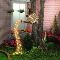Solar Outdoor Lights LED Garden Patio Lamp Waterproof Watering Can Kettle LED Fairy Light Lawn Lamp Garden Decor Landscape Yard Lawn Fence Lighting